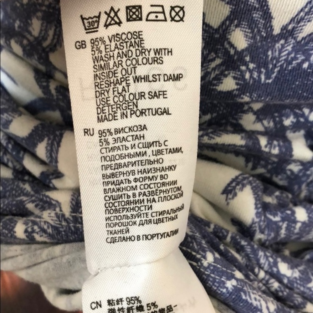 Reiss Rica Palm Tree Print Jersey Ruched Penc - Picture 7 of 8